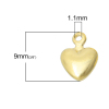 Picture of Brass Pendants 14K Gold Color Heart 9mm x 7mm, 10 PCs
