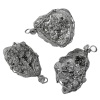 Picture of (Grade B) Agate (Electroplate) Druzy /Drusy Pendants Irregular Silvery 5.4cm x3.7cm(2 1/8" x1 4/8") - 4.6cm x3.2cm(1 6/8" x1 2/8"), 1 Piece