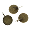 Imagen de Pendientes de Clip Base Camafeo Latón de Ronda , Tono Bronce (Apta 20mm Dia) 34mm x 22mm, 10 Unidades