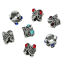 Bild von Zinklegierung European Stil Charm Großlochperlen Zylinder Muster Geschnitzt Antik Silber Zufällig mix Strass, etwa 12mm x 10mm, Loch:Ca 5.7mm, 10 Stücke