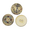 Picture of Wood Sewing Buttons Scrapbooking Round At Random Mixed 2 Holes Navigation Pattern 20mm( 6/8") Dia, 100 PCs