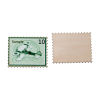 Picture of Natural Wood Embellishments Scrapbooking Postage Stamp Green Travel Airplane Message " Sample 10 " Pattern 38mm(1 4/8") x 30mm(1 1/8") , 30 PCs