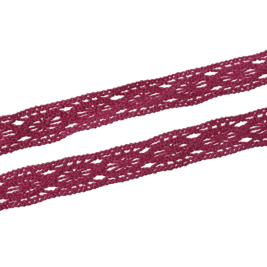 Picture of Polyester Crochet Lace Trim Fuchsia 14mm( 4/8") Wide, 5 Yards