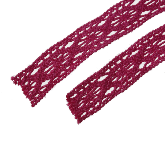 Picture of Polyester Crochet Lace Trim Fuchsia 14mm( 4/8") Wide, 5 Yards