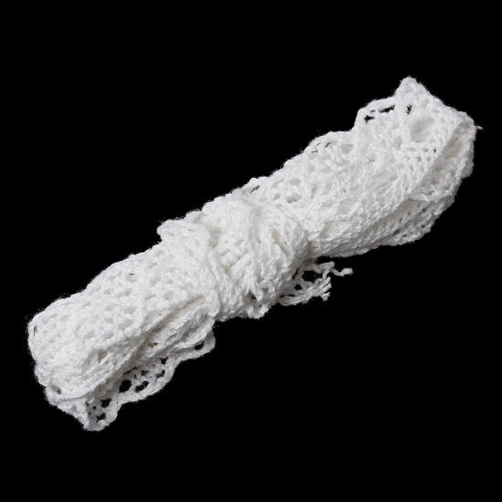 Bild von Baumwolle Spitze Lace  Weiß 13mm, 10 Yards