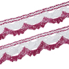 Picture of Polyester & Cotton Crochet Lace Trim White & Fuchsia 25mm(1") Wide, 5 Yards