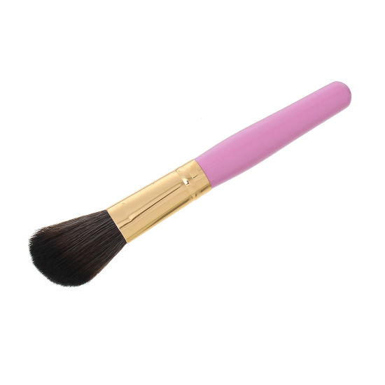 Picture of Wood Nylon Makeup Brushes Cosmetic Tools Pink 14.5cm x 1.7cm(5 6/8" x 5/8"), 1 Piece