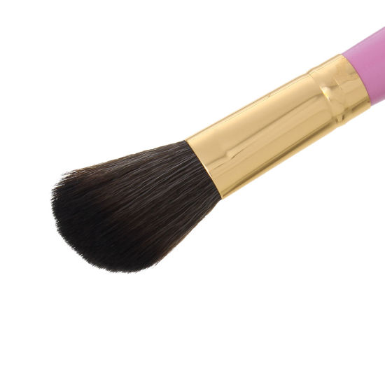 Picture of Wood Nylon Makeup Brushes Cosmetic Tools Pink 14.5cm x 1.7cm(5 6/8" x 5/8"), 1 Piece