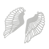 Bild von 304 Edelstahl Charm Anhänger Filigran Stempel Engel Flügel Silberfarben 42mm x 19mm, Dicke:0.3mm, 10 Stücke