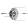 Picture of Zinc Metal Alloy European Style Large Hole Charm Beads Drum Antique Silver Color Pattern Carved About 13mm x 7mm, Hole: Approx 5.5mm, 30 PCs