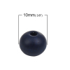 Picture of Wood Spacer Beads Round Navy blue About 10mm Dia, Hole: Approx 2.2mm-3mm, 40 PCs
