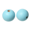 Picture of Wood Spacer Beads Round Light Blue About 12mm Dia, Hole: Approx 2.1mm-3.1mm, 24 PCs