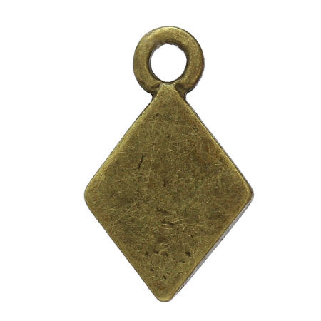 Pendentifs en Alliage de Zinc Losange Bronze Antique 13mm x 8mm, 200 Pcs