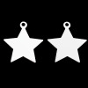 Picture of Brass Charm Pendants Pentagram Star Silver Plated 23mm( 7/8") x 22mm( 7/8"), 2 PCs                                                                                                                                                                            