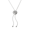 Picture of Snap Button Jewelry Necklace Round Silver Tone Fit 18mm/20mm Snap Buttons 44cm(17 3/8") long, Hole Size: 6mm( 2/8"), 1 Piece