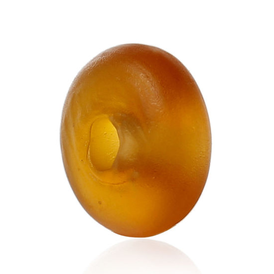 Image de Perles en Lampwork Forme Abaque Ambre Givré 8mm x 4mm, Tailles de Trous: 2mm, 50 Pcs