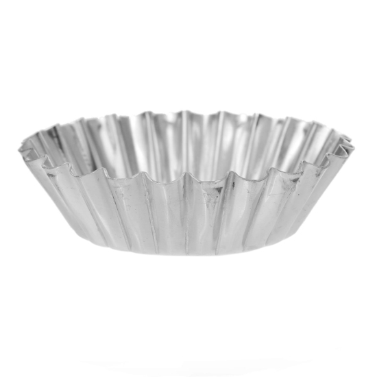 Picture of Carbon Steel Baking Tools Muffin Cupcake Bakeware Mould Silver Tone 7.4cm(2 7/8") Dia, 10 PCs