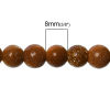 Picture of (Grade D) Gold Sand Stone (Synthetic) Loose Beads Round Coffee About 8mm( 3/8") Dia, Hole: Approx 1mm, 37.2cm(14 5/8") long, 1 Strand (Approx 48 PCs/Strand)