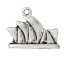 Picture of Zinc Metal Alloy Charm Pendants Sydney Opera House Antique Silver Color 19mm( 6/8") x 15mm( 5/8"), 2 PCs