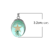 Picture of Ocean Jewelry Resin Pendants Oval Transparent Light green Real Star Fish 32mm(1 2/8") x 20mm( 6/8"), 2 PCs