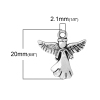 Picture of Zinc Metal Alloy Charm Pendants Angel Antique Silver Color 20mm( 6/8") x 20mm( 6/8"), 30 PCs