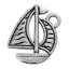Picture of Zinc Metal Alloy Charm Pendants Sailing Boat Antique Silver Color 17mm( 5/8") x 14mm( 4/8"), 4 PCs