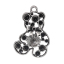 Immagine di Lega di Zinco Charm Ciondoli Orso Argento Antico (Adatto a ss6 ss9 ss12 ss23Strass Diamanti Intarsiati 36mm x 25mm , 10 Pz
