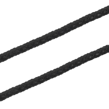 本革 ジュエリー スレッド、コード 黒 5.5mm、 2 メートル
