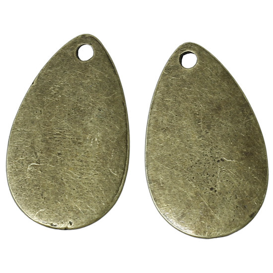 Imagen de Colgantes Aleación del Metal Del Zinc de Gota , Tono Bronce 24mmx 14mm, 30 Unidades