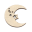 Picture of Natural Wood Embellishments Scrapbooking Half Moon Golden Star Hollow 27mm(1 1/8") x 24mm(1"), 4 PCs
