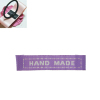 Picture of Terylene Woven Printed Labels DIY Scrapbooking Craft Rectangle Purple Message Pattern " Hand Made " 45.0mm(1 6/8") x 10.0mm( 3/8"), 100 PCs