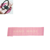 Picture of Terylene Woven Printed Labels DIY Scrapbooking Craft Rectangle Pink Message Pattern " Hand Made " 45.0mm(1 6/8") x 10.0mm( 3/8"), 100 PCs