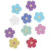 Picture of Wood Sewing Buttons Scrapbooking Flower At Random Mixed 2 Holes Dot Pattern 20mm( 6/8") x 20mm( 6/8"), 100 PCs