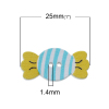 Picture of 10 PCs Natural Wood Sewing Buttons Scrapbooking 2 Holes Candy At Random Mixed Color 25mm x 12mm
