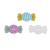 Picture of 10 PCs Natural Wood Sewing Buttons Scrapbooking 2 Holes Candy At Random Mixed Color 25mm x 12mm