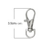 Picture of Iron Based Alloy Keychain & Keyring Silver Tone Lobster Clasp 3.5cm x 1.6cm, 50 PCs