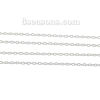 Picture of Zinc Basd Alloy Link Cable Chain Findings Silver Plated 2.1x1.6mm(1/8"x1/8"), 10 M