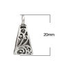 Изображение Zinc Based Alloy Bail Beads Triangle Antique Silver Color Hollow 20mm x 10mm, 50 PCs