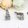 Изображение Zinc Based Alloy Bail Beads Triangle Antique Silver Color Hollow 20mm x 10mm, 50 PCs