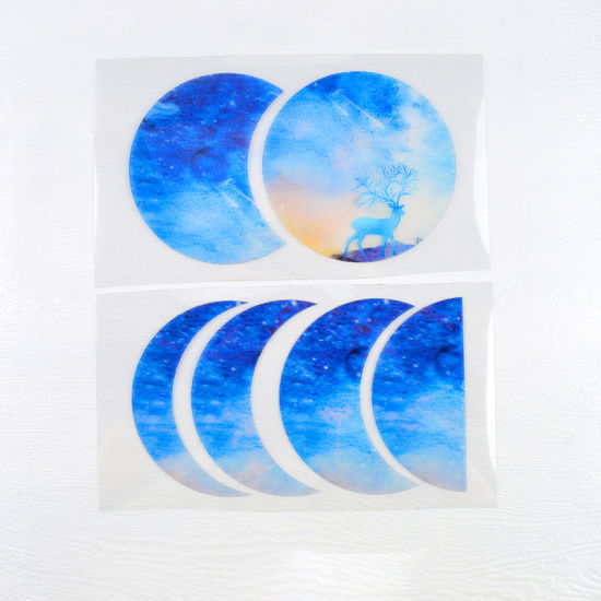 Image de Matériaux de Remplissage pour Bijoux de Résine en Silicone Demi Lune Bleu 1 Paquet