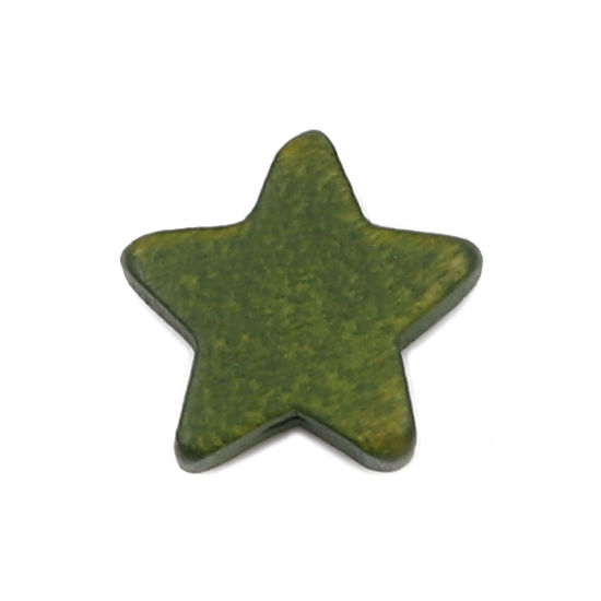 Picture of Wood Spacer Beads Pentagram Star Olive Green About 15mm x 15mm, Hole: Approx 1.8mm, 20 PCs