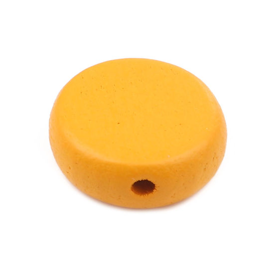 Picture of Wood Spacer Beads Round Orange About 15mm Dia., Hole: Approx 1.8mm, 20 PCs