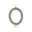 Immagine di Zinc Based Alloy Cabochon Settings Connectors Findings Oval Antique Silver Color (Fits 24mmx18mm) 41mm x 25mm, 5 PCs