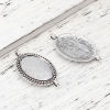 Picture of Zinc Based Alloy Cabochon Settings Connectors Findings Oval Antique Silver Color (Fits 24mmx18mm) 41mm x 25mm, 5 PCs