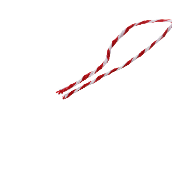 Bild von Baumwolle Schnur Rot Streifen 1.5mm D., 1 Rolle(ca. 100 Yards)