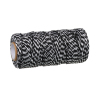 Picture of Cotton Jewelry Sewing Thread Cord Black & White Stripe 1.5mm, 1 Roll(approx 100 Yards)