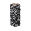 Picture of Cotton Jewelry Sewing Thread Cord Black & White Stripe 1.5mm, 1 Roll(approx 100 Yards)