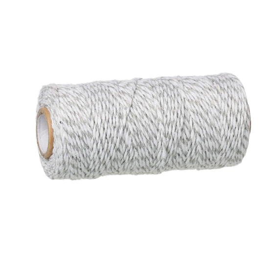 Picture of Cotton Jewelry Sewing Thread Cord White Stripe 1.5mm, 1 Roll(approx 100 Yards)