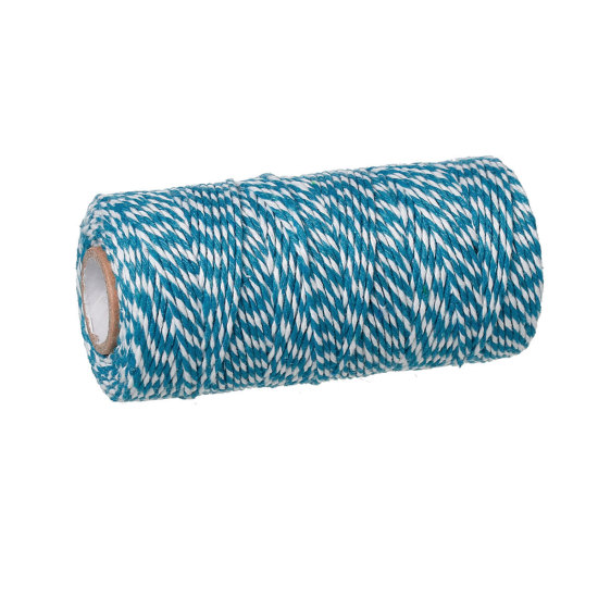 Picture of Cotton Jewelry Sewing Thread Cord Blue Stripe 1.5mm, 1 Roll(approx 100 Yards)