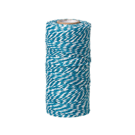 Picture of Cotton Jewelry Sewing Thread Cord Blue Stripe 1.5mm, 1 Roll(approx 100 Yards)